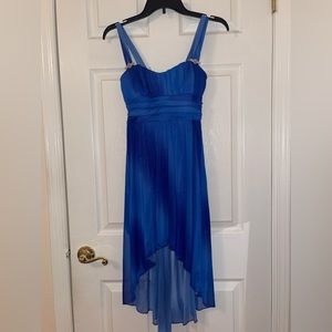 Royal Blue ombré sparkle tulle pleated bodice High/Low Jr dress by Speechless